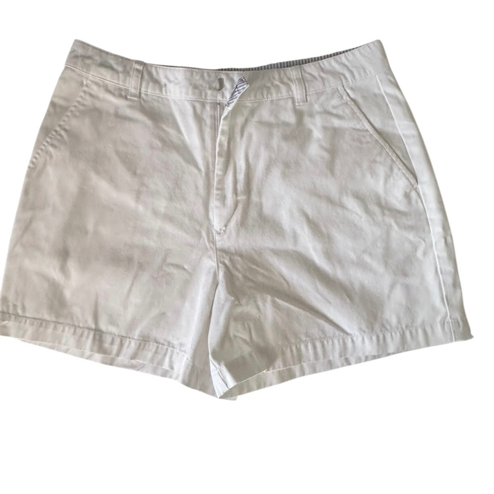 Tommy Hilfiger Womens Chino Shorts Bundle Size 12 Pleated Khaki White Cotton 2Pk - Picture 2 of 10